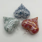 Blown Glass Ornament - Heart: White & Blue