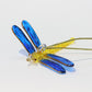 Blown Glass Ornament - Dragonfly Blue & Yellow