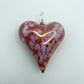 Blown Glass Ornament - Heart: Multi / Pink