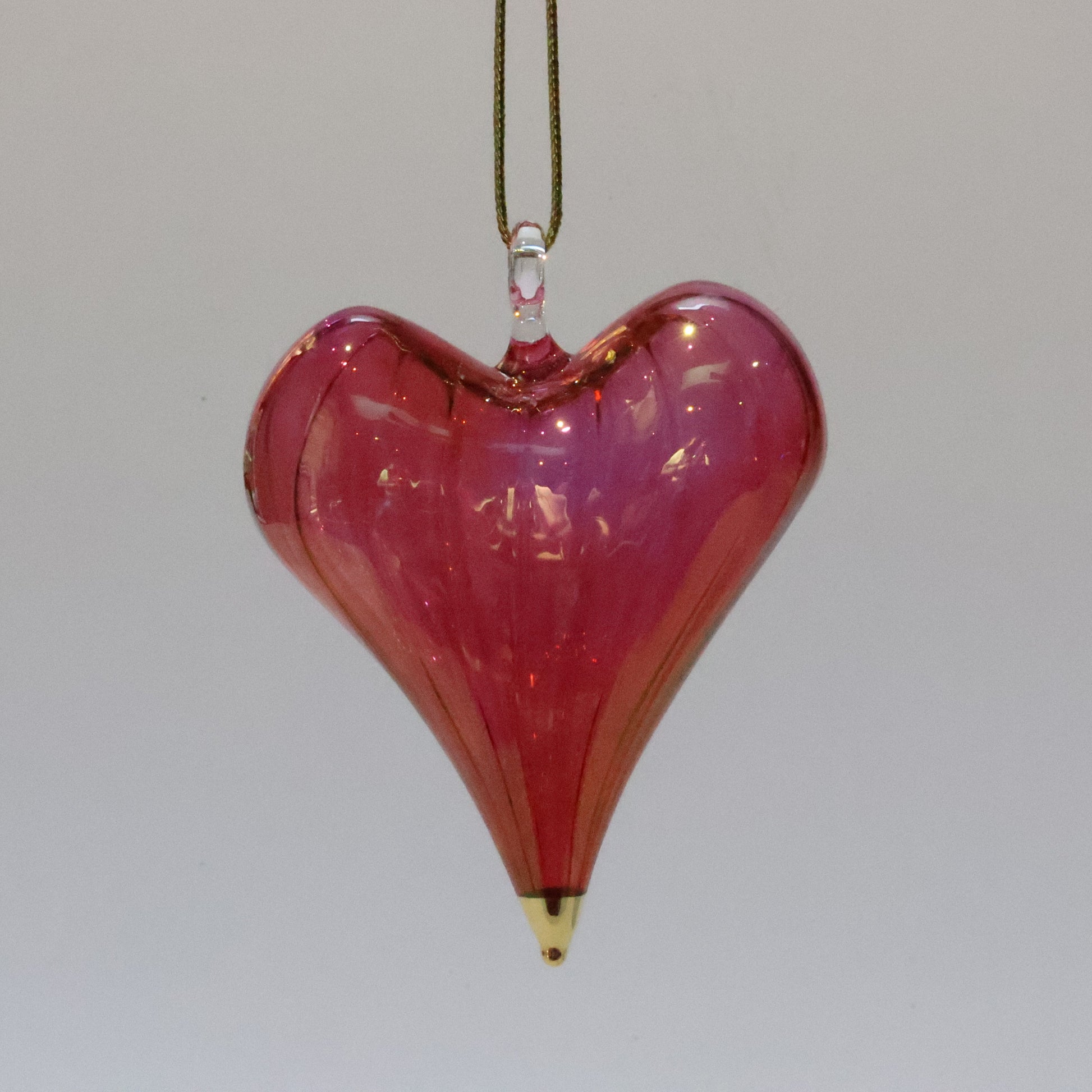 Fair Trade Blown Glass Ornament - Heart: Red