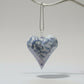 Fair Trade Hand-Blown Glass Ornament - Heart: White & Blue, Ethically Handcrafted