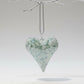 Fair Trade Blown Glass Ornament - Heart: White & Green, Ethically Handcrafted