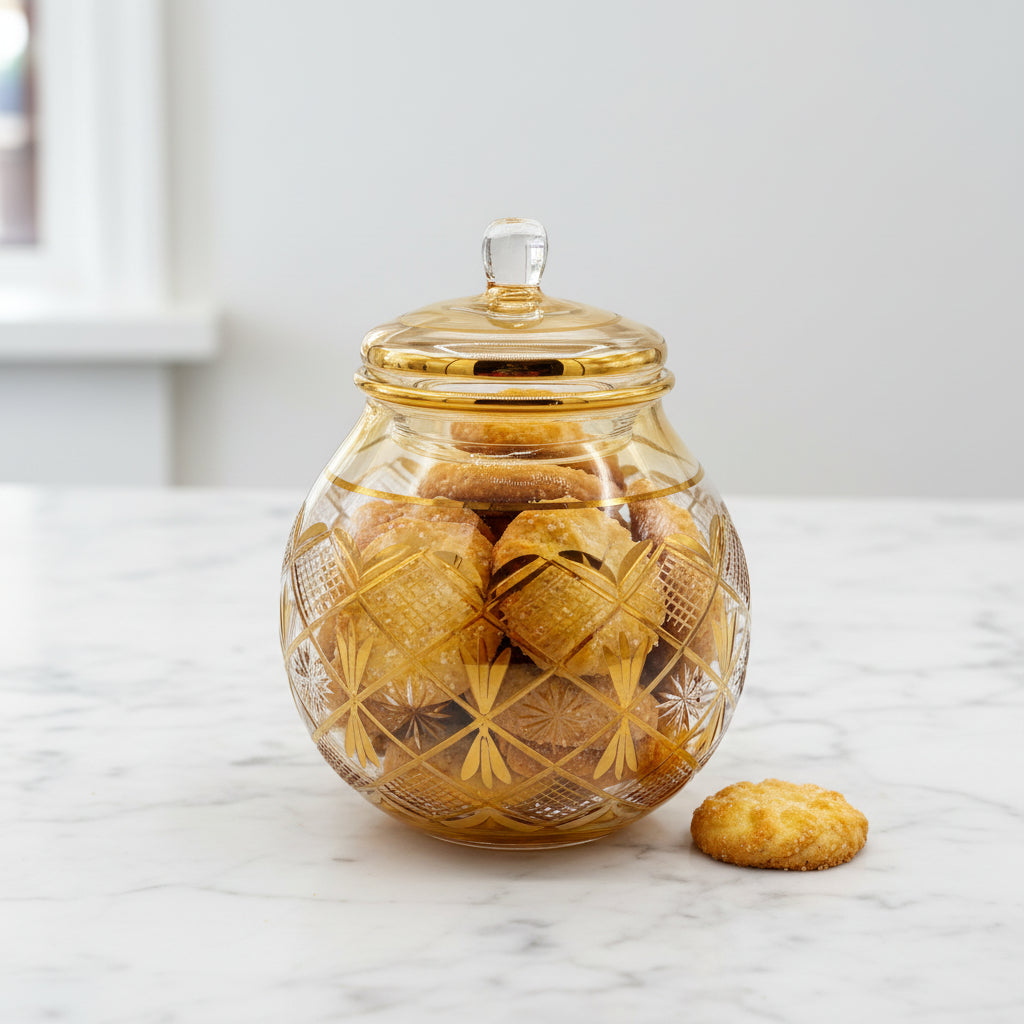 Blown Glass Jar - Starburst Yellow