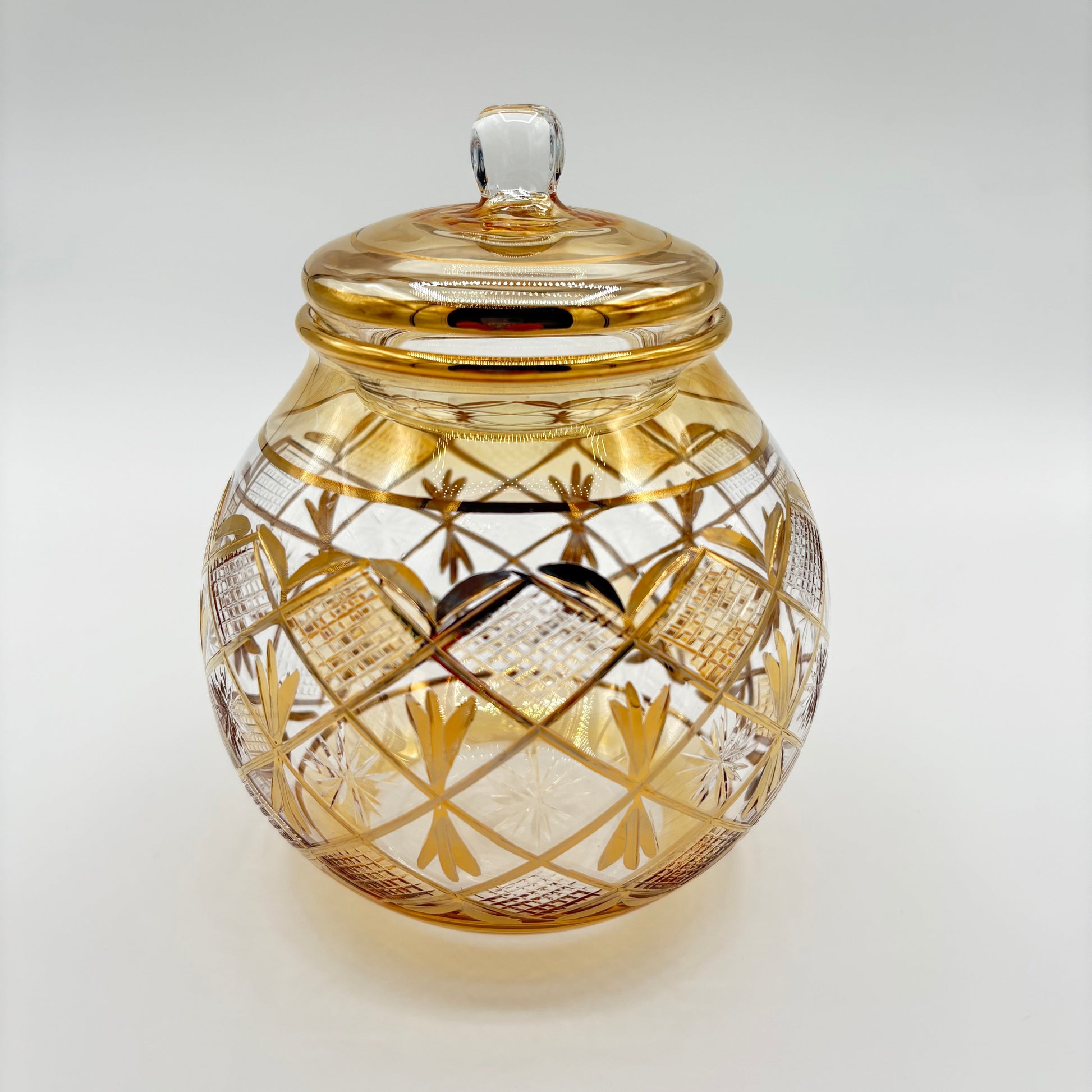 Blown Glass Jar - Starburst Yellow
