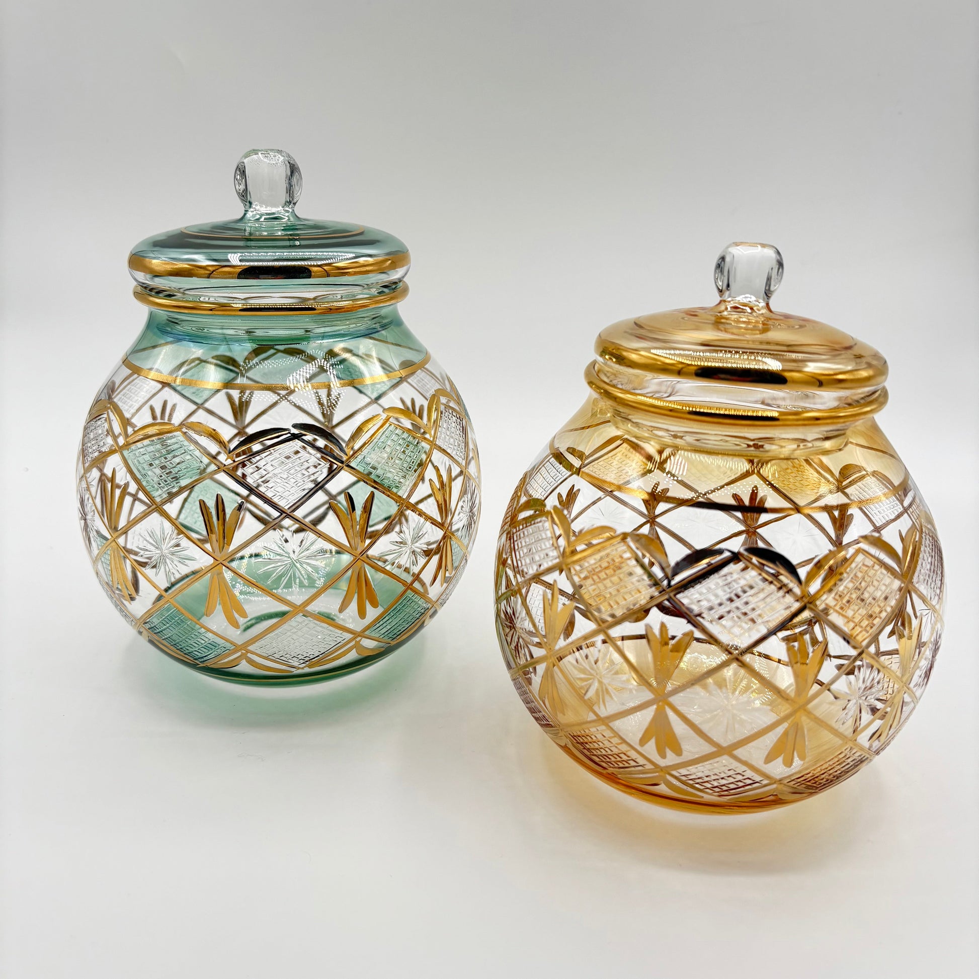 Blown Glass Jar - Starburst Yellow
