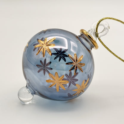 Blown Glass Small Ornament - Starry Night Blue