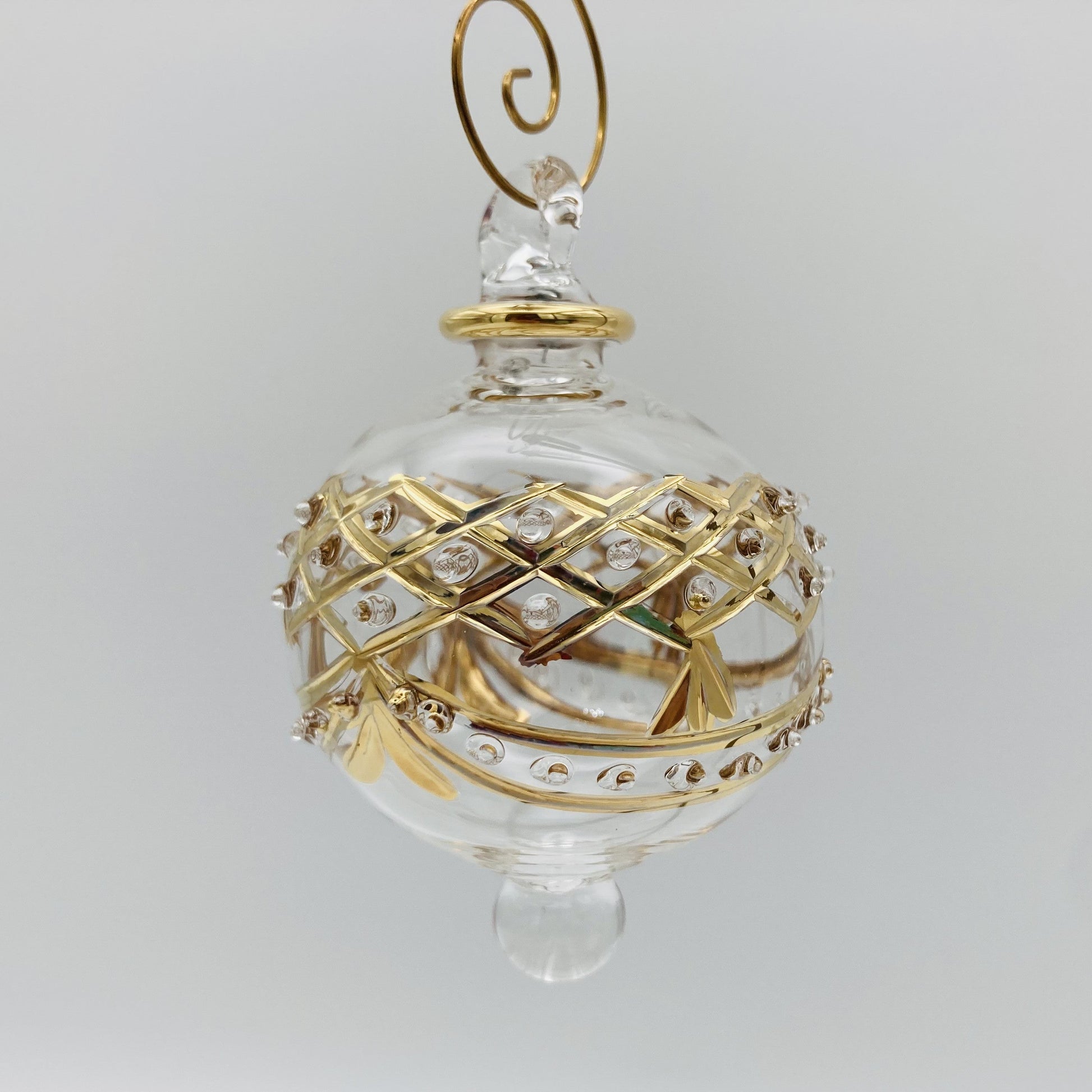 Blown Glass Ornament - Baroque Garland Gold