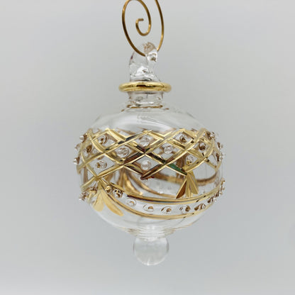 Blown Glass Ornament - Baroque Garland Gold