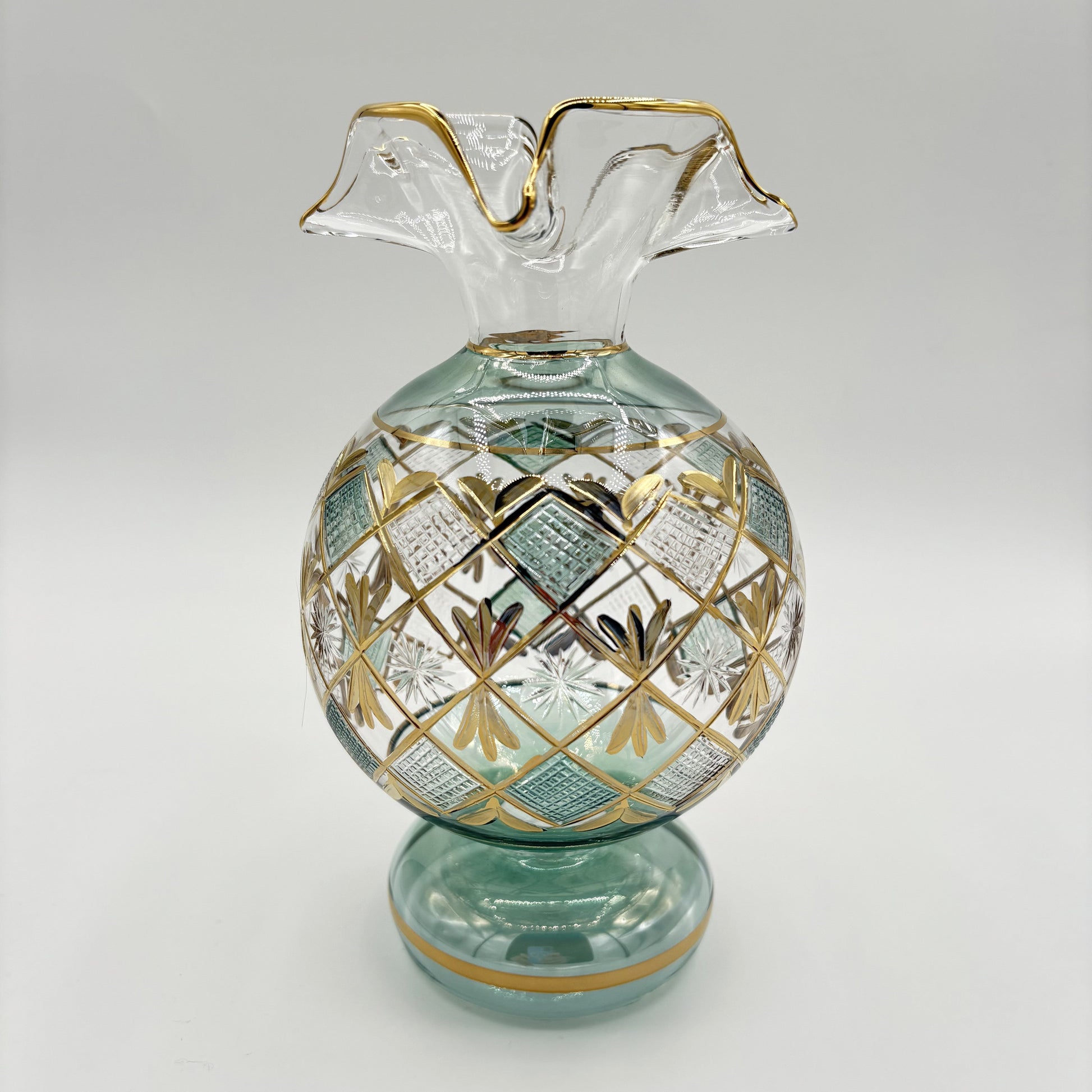 Blown Glass Vase - Starburst Green