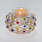 Fair Trade Blown Glass Candle Holder - Dancing Flowers