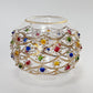 Fair Trade Blown Glass Candle Holder - Dancing Flowers