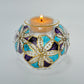 Ethically Sourced Blown Glass Candle Holder - Flower Mauve