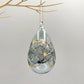 Fair Trade, Hand-blown Glass Egg-shaped Ornament -  Engraved Flowers in Teal & Gold