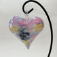 Blown Glass Ornament - Heart: Multi / Pastel