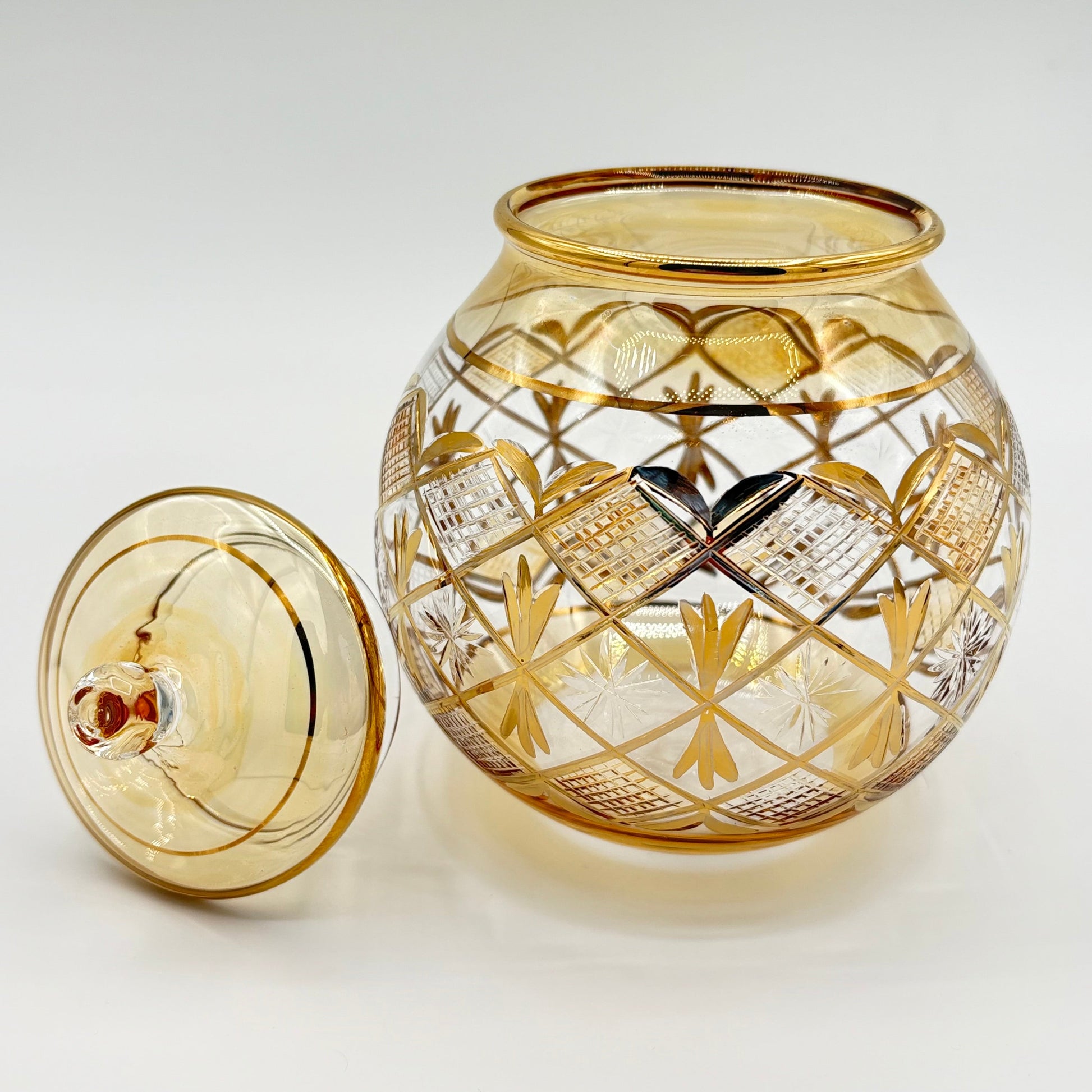 Blown Glass Jar - Starburst Yellow