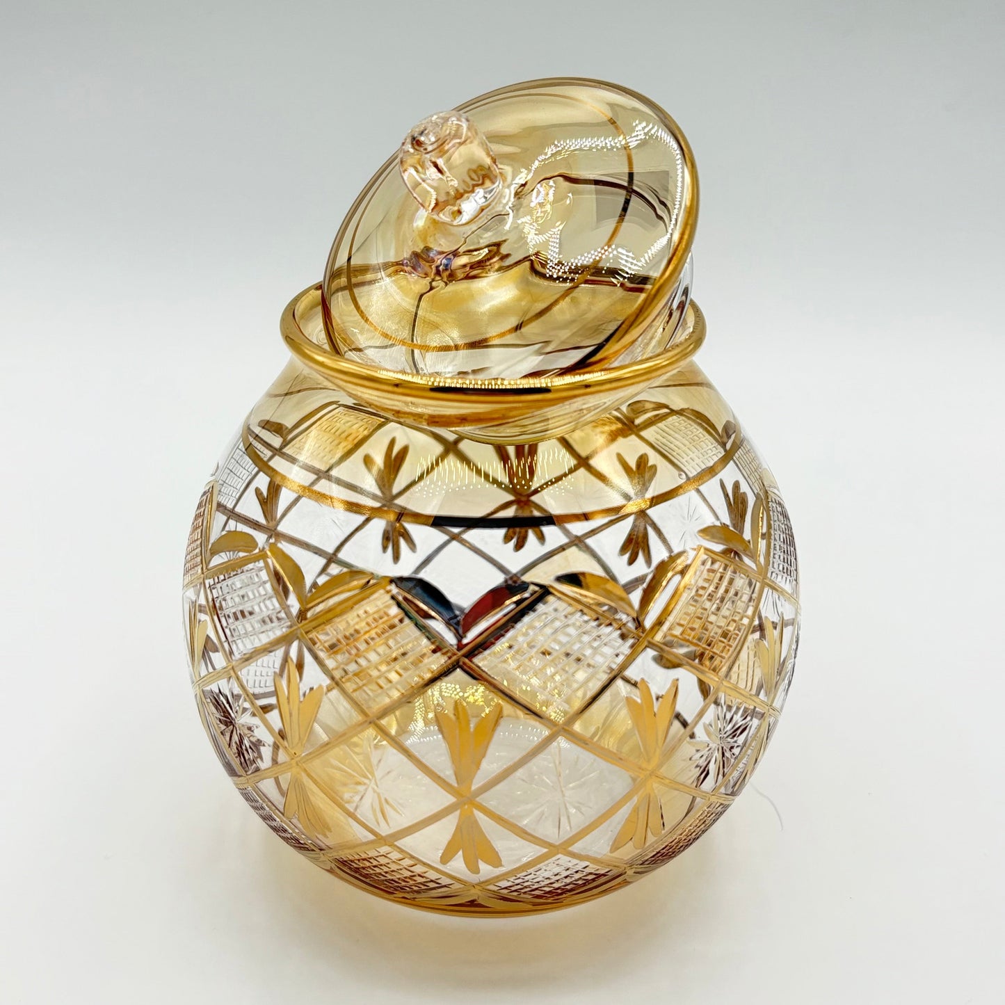 Blown Glass Jar - Starburst Yellow