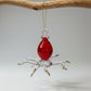 Fair Trade Hand-Blown Glass Ornament - Octopus, Red with Gold Detail, Ethically Sustainably Handmade