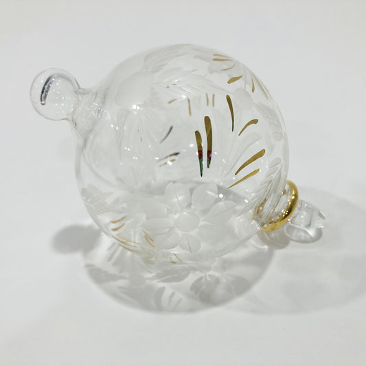 Blown Glass Ornament - Flowers Pattern