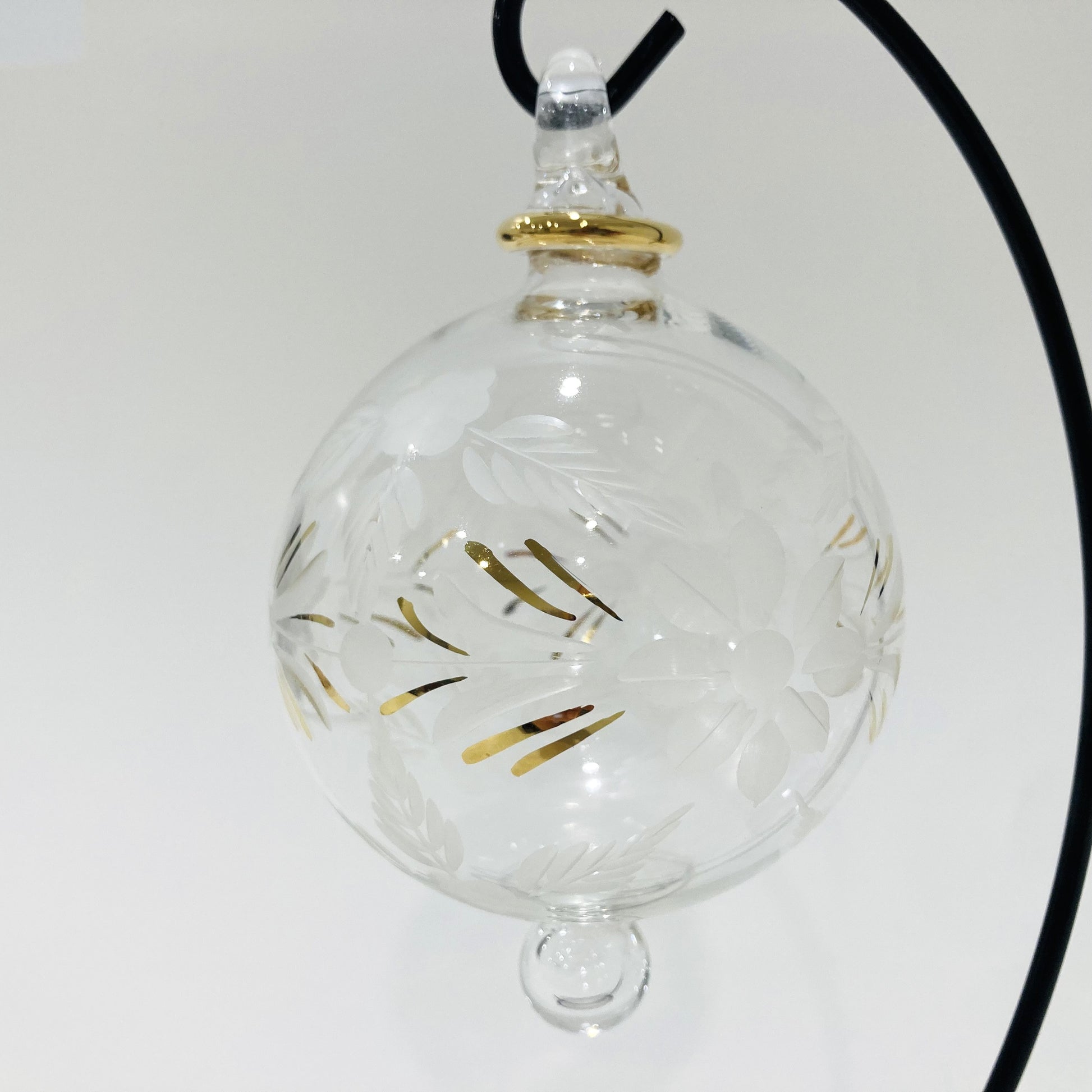 Blown Glass Ornament - Flowers Pattern