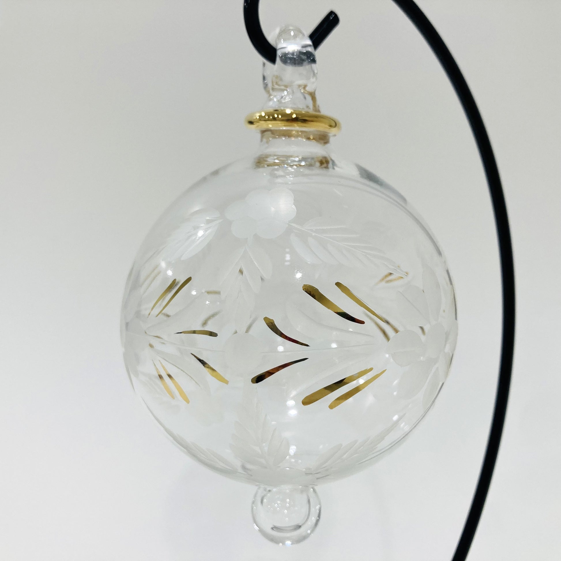 Blown Glass Ornament - Flowers Pattern