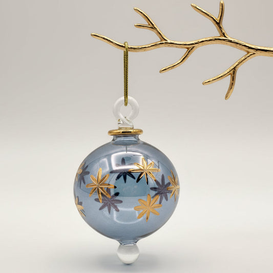 Blown Glass Small Ornament - Starry Night Blue