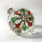 Blown Glass Ornament - Red & Green Flower