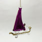 Fair Trade Handblown Glass Sail Boat Ornament with Plum Sails