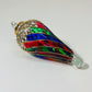 Fair Trade Hand-Blown Glass Ornament - Swirl Green, Red & Blue with Gold Detail, Ralph Lauren Inspired Tartan Christmas Decor