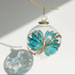 Fair Trade Hand-Blown Glass Ornament - Turquoise Flower with Gold Detail, Ethically Handmade