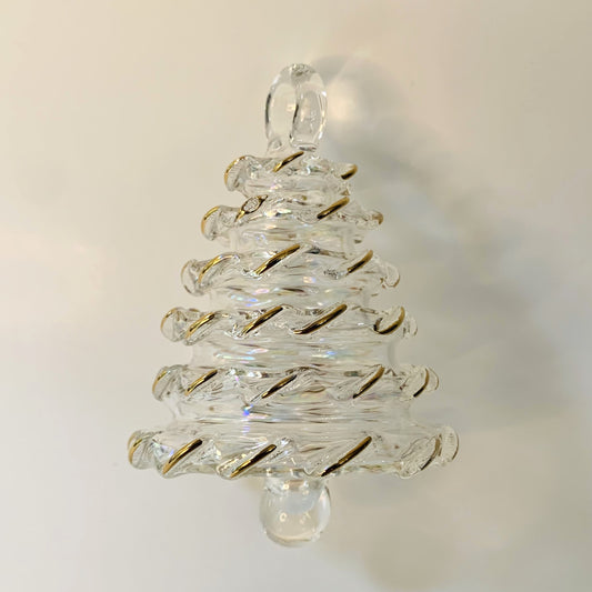 Blown Glass Ornament - White Spruce Tree