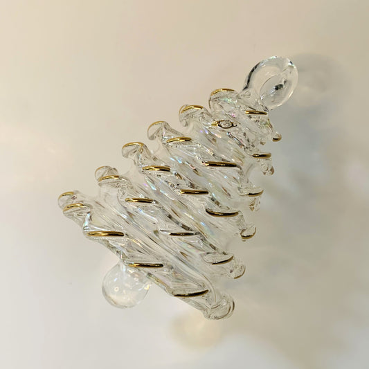 Blown Glass Ornament - White Spruce Tree
