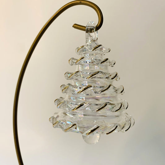 Blown Glass Ornament - White Spruce Tree