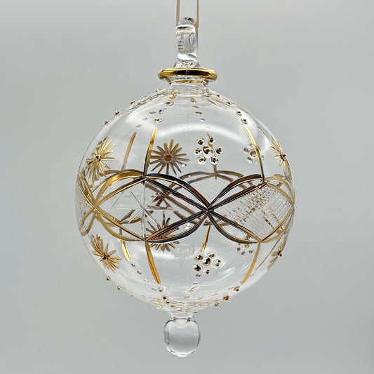 Blown Glass Ornament - Gold Dew Drops