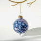 Blown Glass Small Bauble Ornament - Blue and White Splash