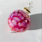 Blown Glass Small Bauble Ornament - Fuchsia and White Splash