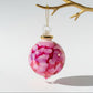 Blown Glass Small Bauble Ornament - Fuchsia and White Splash