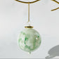 Blown Glass Small Bauble Ornament - Green and White Splash