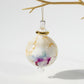 Blown Glass Small Bauble Ornament - Multi Color and White Splash