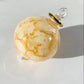 Blown Glass Small Bauble Ornament - Yellow and White Splash