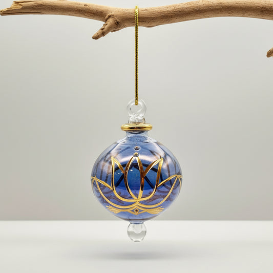 Blown Glass Small Ornament - Colored Lotus