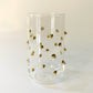 Blown Glass Stemless Glass - Gold Dots