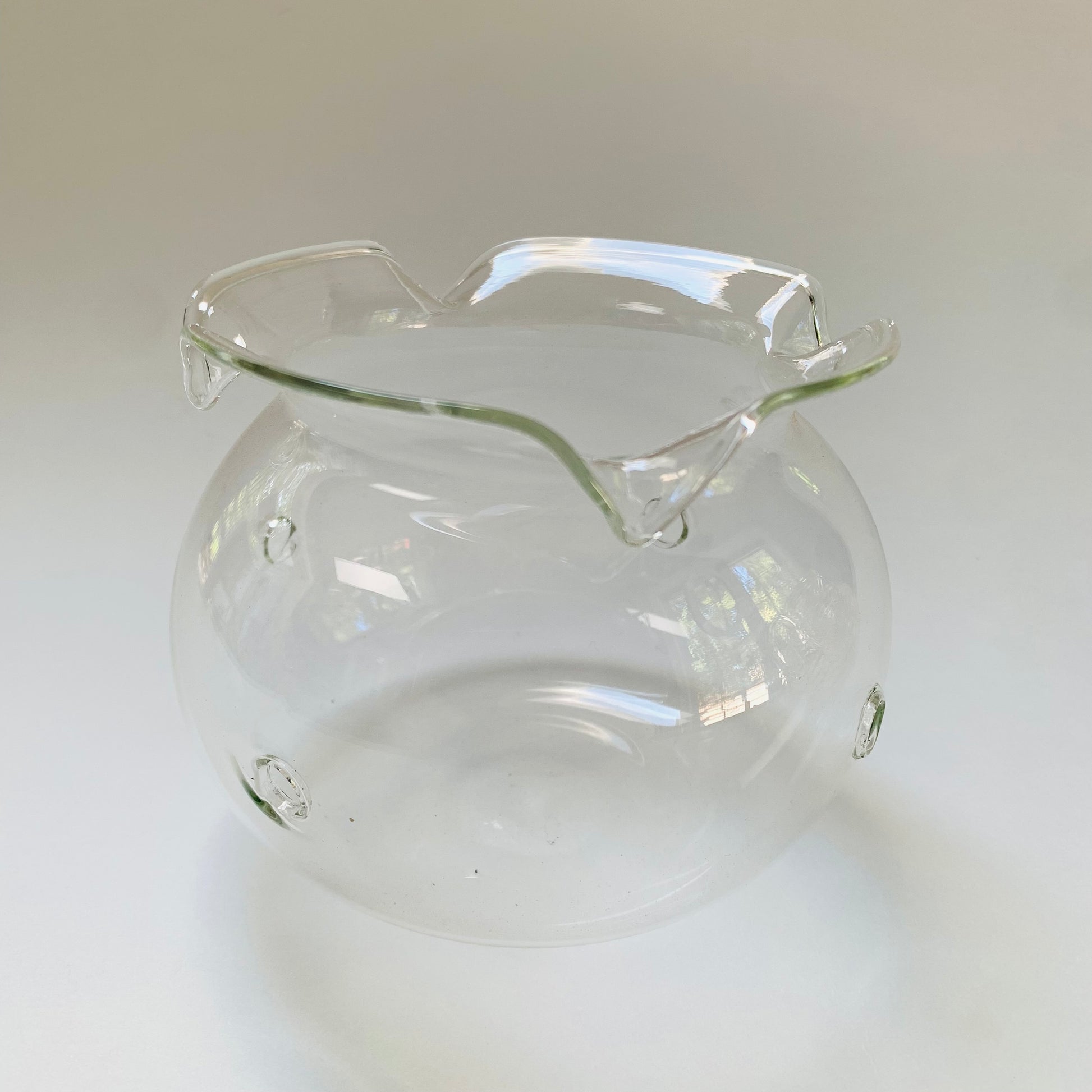 Blown Glass Teapot with Warmer - Gold Garland