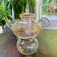 Blown Glass Teapot with Warmer - Gold Garland