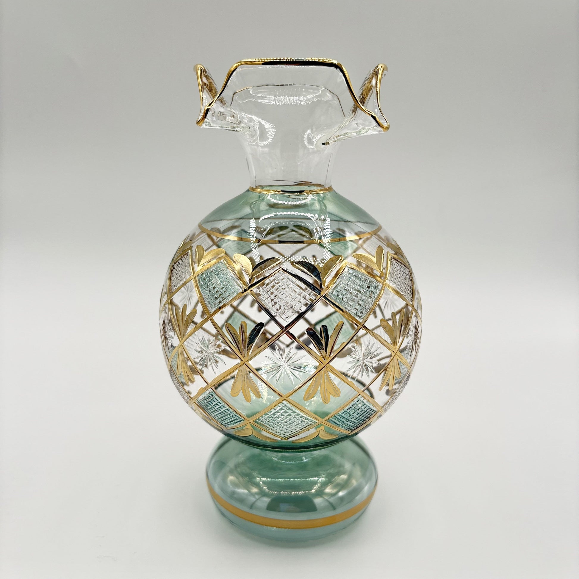 Blown Glass Vase - Starburst Green