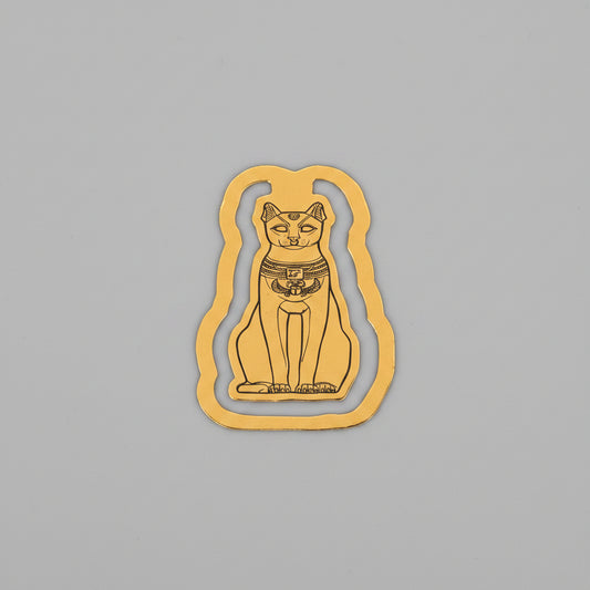 Fair Trade Handcrafted Brass Bookmark in the Shape of the Feline Goddess Bastet, Ancient Egypt Inspired