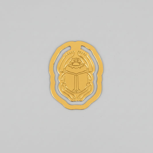 Fair Trade Handcrafted Brass Bookmark in the Shape of an Ancient Egyptian Scarab Amulet