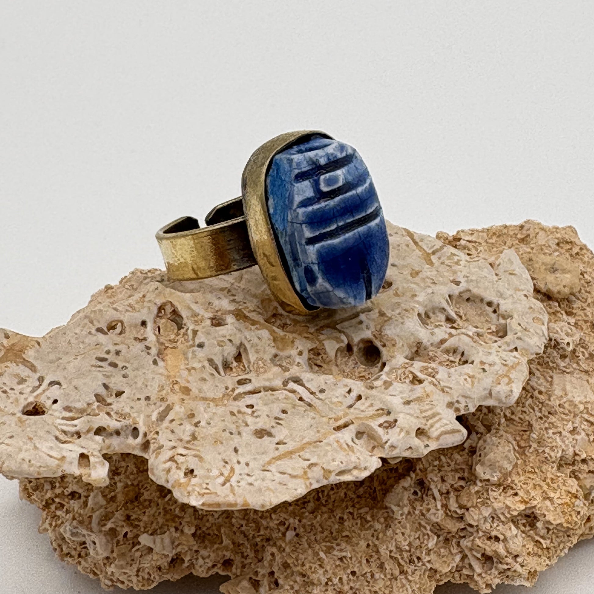Handmade Brass Ring - Scarab