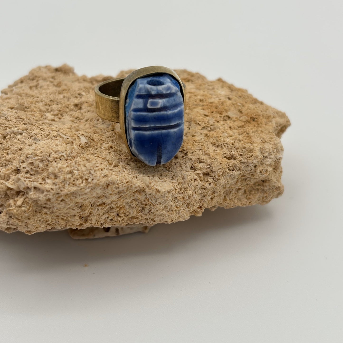 Handmade Brass Ring - Scarab