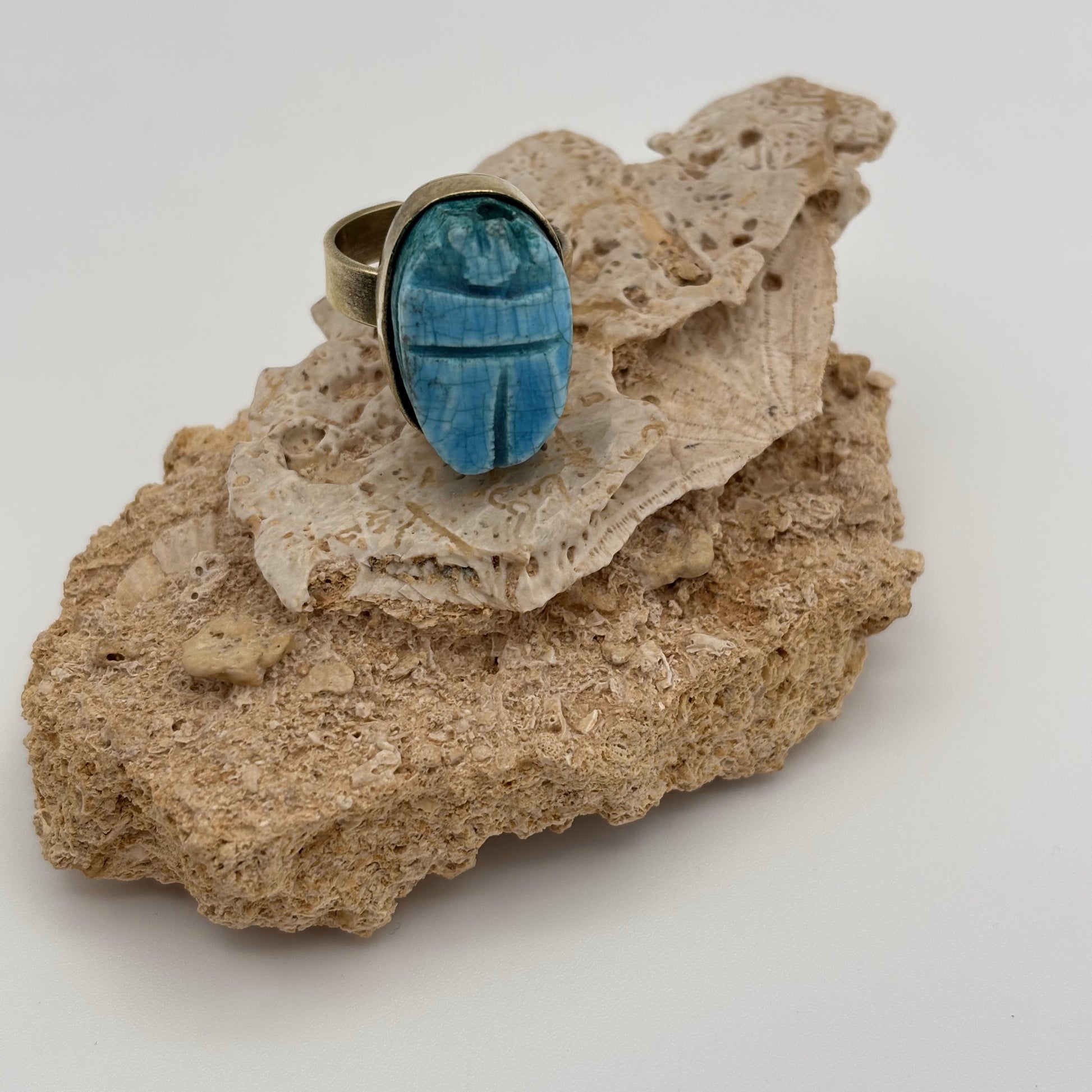 Handmade Brass Ring - Scarab