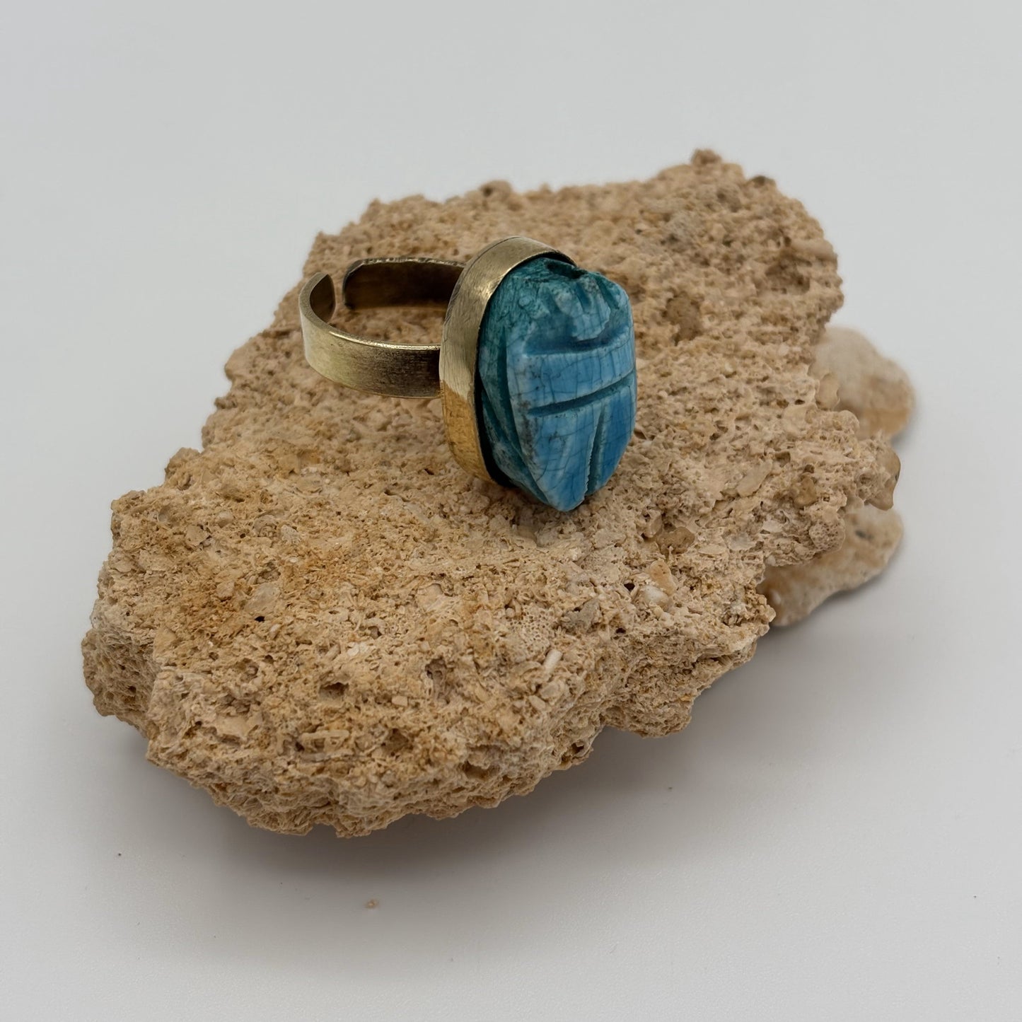 Handmade Brass Ring - Scarab